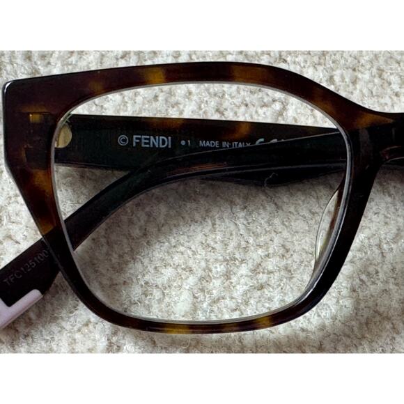 FENDI Way FE50001l 052 Havana Color Geometric Frame with Prescription Lens - Picture 6 of 16